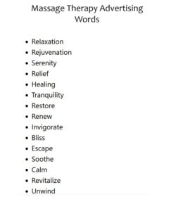 Massage Therapy Advertising Words Free Massage Therapy Advertising Words