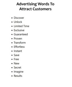 Advertising Words To Attract Customers