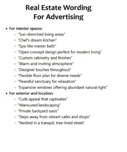 Real Estate Wording For Advertising Ideas Real Estate Wording For Advertising