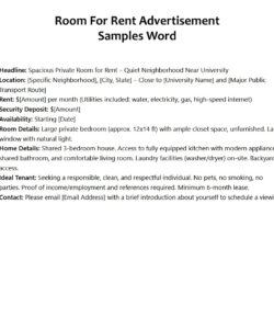Room For Rent Advertisement Samples Word Ideas Room For Rent Advertisement Samples Word