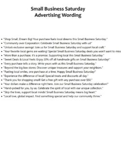 Small Business Saturday Advertising Wording Ideas Small Business Saturday Advertising Wording