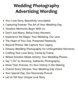 Wedding Photography Advertising Wording Free Wedding Photography Advertising Wording