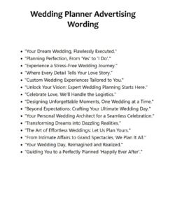 Wedding Planner Advertising Wording Free Wedding Planner Advertising Wording